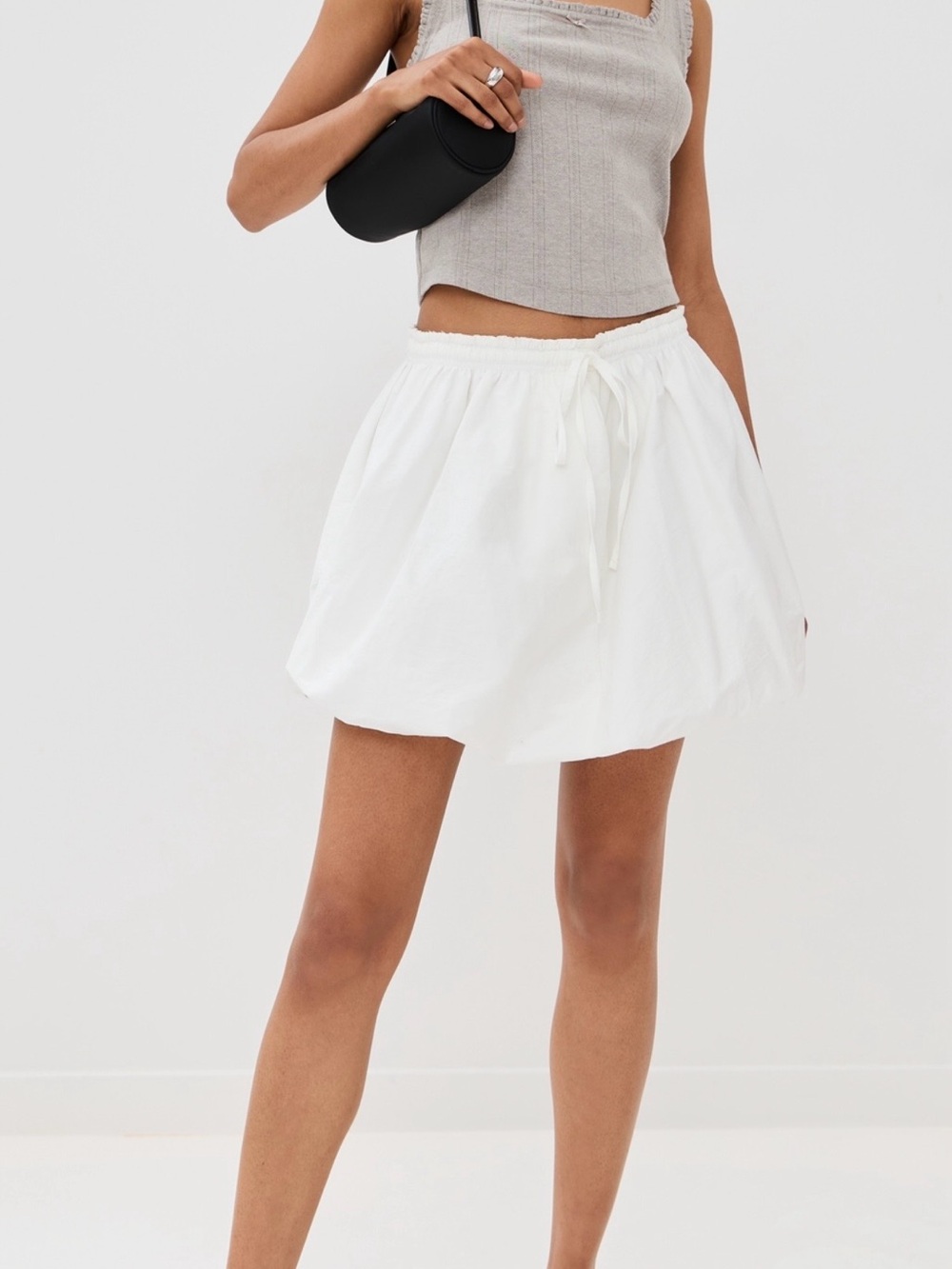 Shopbop Ribbed Square-Neck Tank Top — Light Gray - Picture 5 of 7